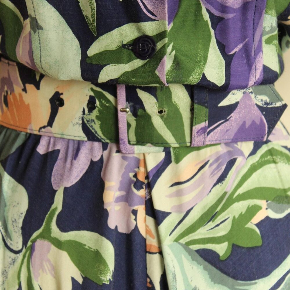 Vintage 1980's Dress with Pockets and Belt, Ed Michaels by Melanie Drucher - Picture 4 of 15